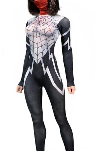 AMITD 1/6 Scale Female Accessories Jumpsuit Heroine one-Piece Tights for 12 inch Woman Action Figure Spider Pattern B von AMITD
