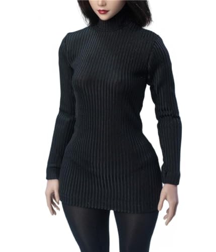 AMITD 1/6 Scale Female Figure Doll Clothes,Long Sleeve Undershirt & Stocking for 12 inch Woman Action Figure,JIAOU Doll CTC-002(Black) von AMITD