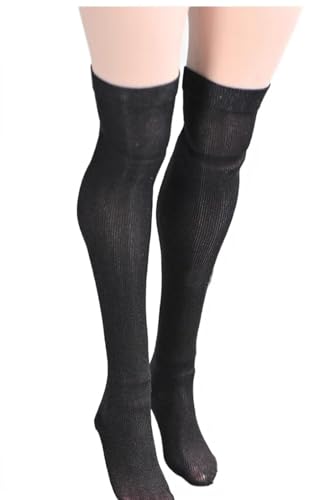 AMITD 1/6 Scale Female Figure Doll Clothes Stockings for 12 inch Woman Action Figure(Black Knee high Stockings) von AMITD