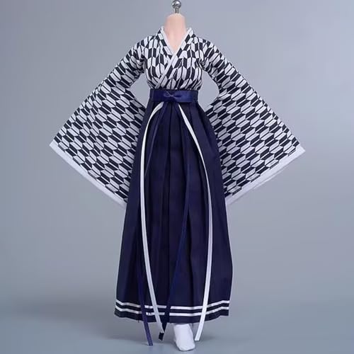 AMITD 1/6 Scale Figure Clothes Japanese Kimono Top+Skirt Outfit Costume for 12 inch Female Action Figure Phicen/TBLeague (Long Skirt A) von AMITD