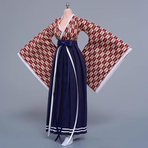 AMITD 1/6 Scale Figure Clothes Japanese Kimono Top+Skirt Outfit Costume for 12 inch Female Action Figure Phicen/TBLeague (Long Skirt B) von AMITD