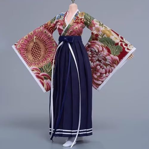 AMITD 1/6 Scale Figure Clothes Japanese Kimono Top+Skirt Outfit Costume for 12 inch Female Action Figure Phicen/TBLeague (Long Skirt C) von AMITD