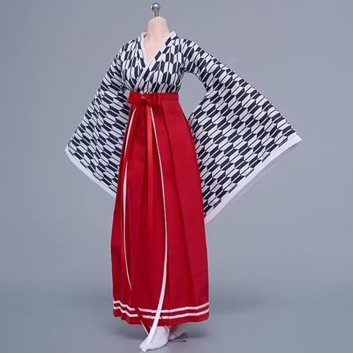 AMITD 1/6 Scale Figure Clothes Japanese Kimono Top+Skirt Outfit Costume for 12 inch Female Action Figure Phicen/TBLeague (Long Skirt E) von AMITD