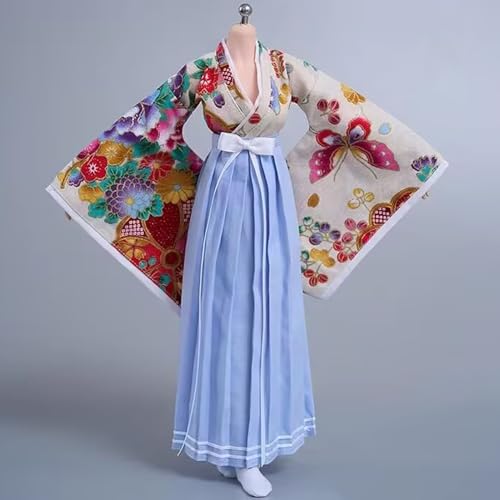 AMITD 1/6 Scale Figure Clothes Japanese Kimono Top+Skirt Outfit Costume for 12 inch Female Action Figure Phicen/TBLeague (Long Skirt G) von AMITD