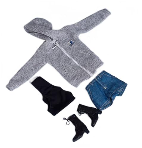 AMITD 1/6 Scale Girl's Clothes Full-Zip Hoodie Shorts Set,Hooded Sweatshirt with Zipper for 12 inch Female Figure Body,cdtoys cd051C AMITD 1/6 Scale Girl's Clothes Full-Zip Hoodie Shorts Set,Hooded Sweatshirt with Zipper for 12 inch Female Figure Body,cdtoys cd051C von AMITD