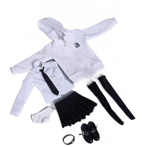 AMITD 1/6 Scale Girl's Clothes Full-Zip Hoodie Skirt Set,Hooded Sweatshirt with Zipper for 12 inch Female Figure Body,cdtoys cd051A von AMITD