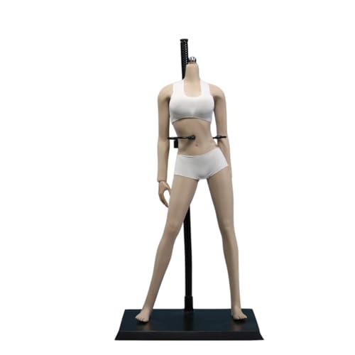 AMITD 1/6 weiblicher Körper, 12" Super Flexible European Type, JIAOUDOLL Seamless Large Bust, No Head(Black Skin, JOQ-07F-Big Bust-Undetachable Feet) von AMITD