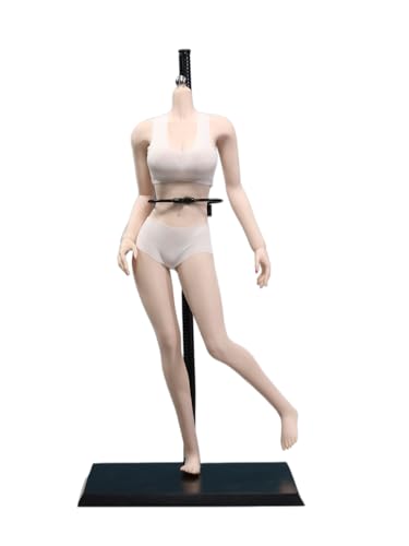 AMITD 1/6 weiblicher Körper, 12" Super Flexible European Type, JIAOUDOLL Seamless Large Bust, No Head (New Pale Skin, JOQ-07F-Big Bust-Undetachable Feet) von AMITD