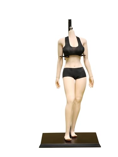 AMITD 1/6 weiblicher Körper, 12" Super Flexible European Type, JIAOUDOLL Seamless Large Bust, No Head (Normal Skin, JOQ-09F-Undetachable Feet) von AMITD