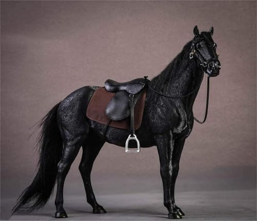 AMITD 1:12 Scale Germany Hanover Horse Figure Warm-Blood Hanoverian Steed Animal Model Realistic Educational Painted Decoration Collector Gift Adult (Black) von AMITD