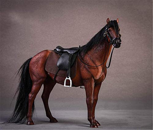 AMITD 1:12 Scale Germany Hanover Horse Figure Warm-Blood Hanoverian Steed Animal Model Realistic Educational Painted Decoration Collector Gift Adult (Brown) von AMITD