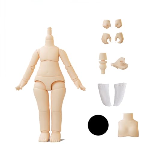 AMITD 10cm Doll Body 1/12 YMY PVC Body for GSC,STO,1/12 BJD Doll Head Movable Spherical Joint Dolls Action Figure Girls Boys Toys (2G-Milky White) von AMITD