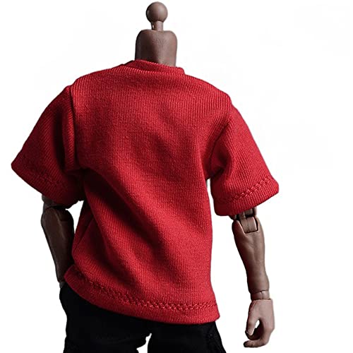 AMITD ATStory 1/12 Scale Male Figure Clothes Trendy T-Shirt for 6 Inch Collectible Action Doll (Red) von AMITD
