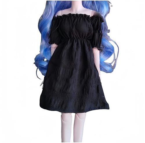 AMITD BJD Doll Clothes Handcrafted Stylish Outfits Compatible with 1/3 1/4 1/6 BJD Doll SD Doll (Black Long Dress, 1/4) von AMITD
