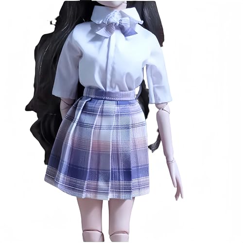 AMITD BJD Doll Clothes Outfit Set Handcrafted Stylish Short Shirts Skirts and Bow Ties Compatible with 1/3 1/4 1/6 BJD Doll SD Doll (E, 1/4) von AMITD