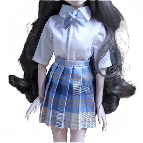 AMITD BJD Doll Clothes Outfit Set Handcrafted Stylish Short Shirts Skirts and Bow Ties Compatible with 1/3 1/4 1/6 BJD Doll SD Doll (H, 1/6) von AMITD