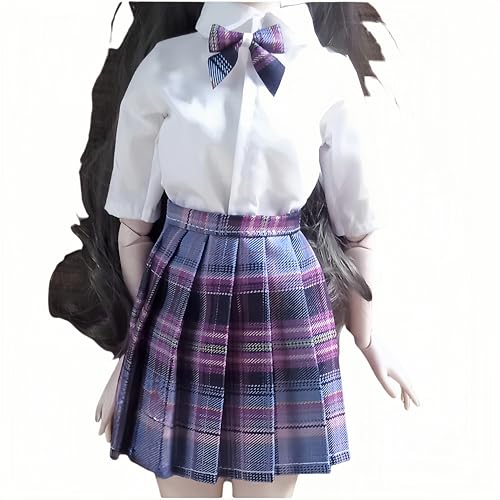 AMITD BJD Doll Clothes Outfit Set Handcrafted Stylish Short Shirts Skirts and Bow Ties Compatible with 1/3 1/4 1/6 BJD Doll SD Doll (N, 1/4) von AMITD