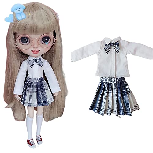 AMITD BJD Doll Clothes Shirt + Skirt JK Suit for Blyth,Ob24,Licca,Azone BJD Doll Accessories Clothing (Blue) von AMITD