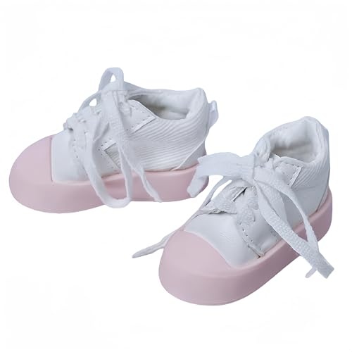 AMITD BJD Doll Shoes 1/4 Ball Jointed Doll Shoes Handmade Fashion Shoes for 1/4 BJD Dolls and Gifts for Doll Lovers (White and Pink) von AMITD