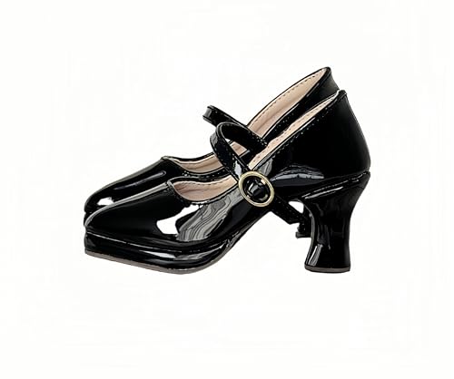 AMITD BJD Doll Shoes Carefully Crafted Fashion High Heels for 1/3 1/4 1/6 11.8 18 24 inch BJD Doll Gifts for Doll Lovers (Glossy Black, 1/6) von AMITD