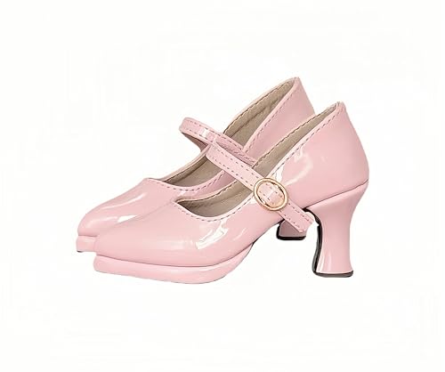 AMITD BJD Doll Shoes Carefully Crafted Fashion High Heels for 1/3 1/4 1/6 11.8 18 24 inch BJD Doll Gifts for Doll Lovers (Glossy Pink, 1/4) von AMITD