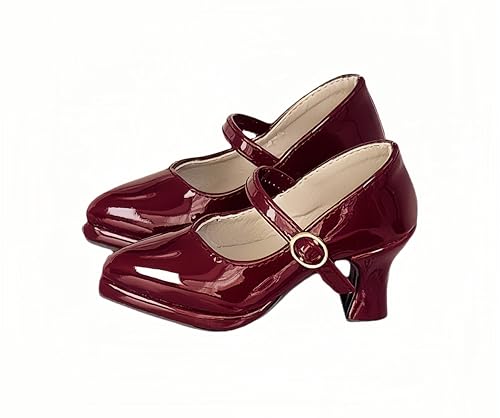 AMITD BJD Doll Shoes Carefully Crafted Fashion High Heels for 1/3 1/4 1/6 11.8 18 24 inch BJD Doll Gifts for Doll Lovers (Glossy Red, 1/6) von AMITD