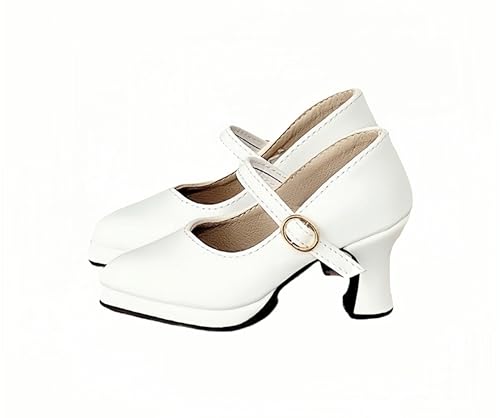 AMITD BJD Doll Shoes Carefully Crafted Fashion High Heels for 1/3 1/4 1/6 11.8 18 24 inch BJD Doll Gifts for Doll Lovers (Matte White, 1/6) von AMITD