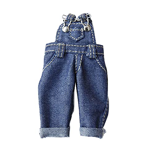 AMITD Bjd Clothes Fashion Strap Denim Trousers for Ob11,Body9,GSC,1/12bjd Doll Clothes Accessories Pants (Dark Blue) von AMITD