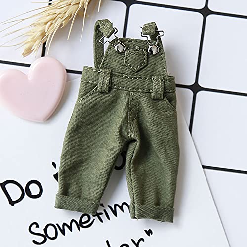 AMITD Bjd Clothes Fashion Strap Denim Trousers for Ob11,Body9,GSC,1/12bjd Doll Clothes Accessories Pants (Green) von AMITD