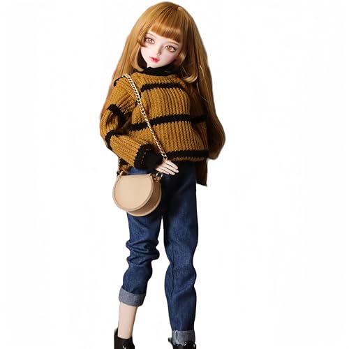 AMITD Bjd Doll Clothes,Ball Jointed Doll Clothes,Handmade,Sweater, for 1/3 1/4 bjd Doll (Yellow (Clothes and Pants), 1/4) von AMITD