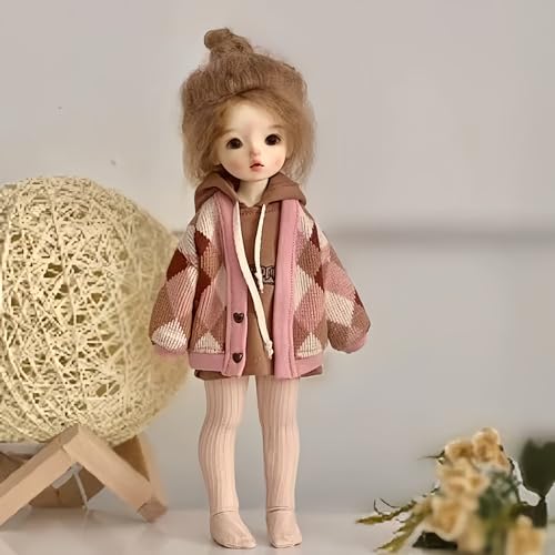 AMITD Bjd Doll Clothes,Ball Jointed Doll Clothes,Handmade,Sweater,Hooded Sweatshirt.Legging.for 1/6 bjd Doll (Brown) von AMITD