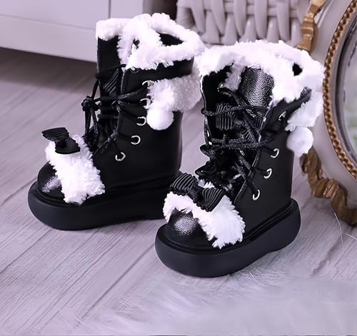 AMITD Bjd Doll Shoes 1/4 Ball Jointed Doll Shoes Handmade Fashion Short Boots for 1/4 BJD Doll and Gifts for Doll Lovers (Black) von AMITD