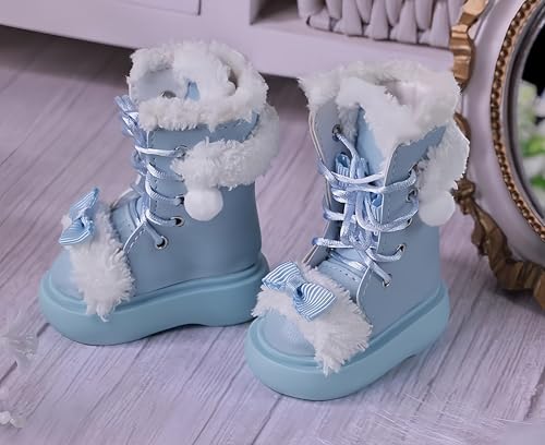 AMITD Bjd Doll Shoes 1/4 Ball Jointed Doll Shoes Handmade Fashion Short Boots for 1/4 BJD Doll and Gifts for Doll Lovers (Blue) von AMITD