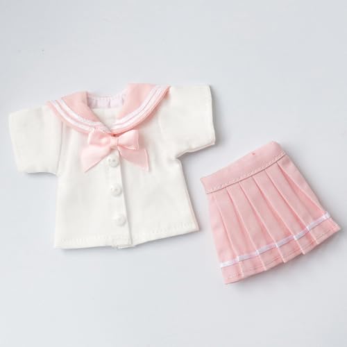 AMITD Blyth Clothes Navy Uniform Shirt Pleated Skirt for Licca Azones Ob22 OB24 OB27 Ker BJD Doll Clothes Accessories (Pink) von AMITD