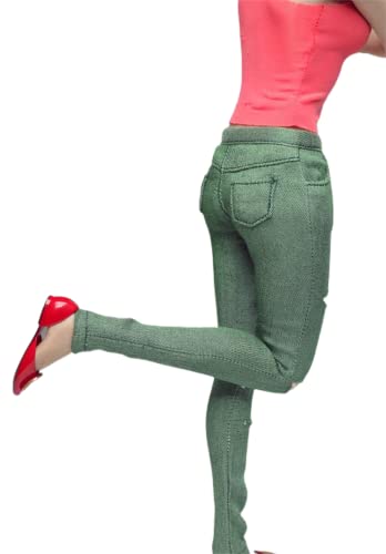 AMITD CCTOYS CC025C 1/6 Scale Women's Casual Shredded Slim Jeans for 12 Inch Female Action Figure (Green) von AMITD