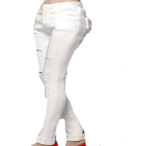 AMITD CCTOYS CC025D 1/6 Scale Women's Casual Shredded Slim Jeans for 12 Inch Female Action Figure (White) von AMITD
