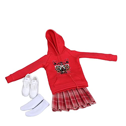 AMITD Cdtoys CD017C 1/6 Scale Doll Clothes Hoodie Pleated Skirt Suit for 12 Inch Collectible Female Action Figure Body von AMITD