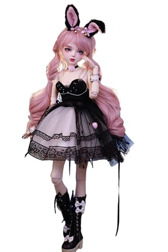 AMITD Hand-Painted BJD Doll 1/3,22.8 inches(56cm) Tall,Bunny Girl Style,Ball Jointed Doll,PVC Body with 31 Movable Joints,for Ages 14 and Older,Desk and Wall Decorations (Handmade Makeup Plus) von AMITD