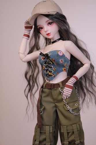 AMITD Hand-Painted BJD Doll 1/3,22.8 inches(56cm) Tall,Fashionable & Stylish Girl's Look,Ball Jointed Doll,PVC Body with 31 Movable Joints,for Ages 14 and Older,Desk and Wall Decorations von AMITD