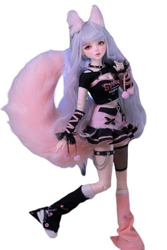 AMITD Hand-Painted BJD Doll 1/3,22.8 inches(56cm) Tall,Fox Girl Style,Ball Jointed Doll,PVC Body with 31 Movable Joints,for Ages 14 and Older,Desk and Wall Decorations (Handmade Makeup Plus) von AMITD