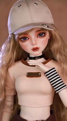 AMITD Hand-Painted BJD Doll 1/3,22.8 inches(56cm) Tall,Freckles and Lip Ring,Ball Jointed Doll,PVC Body with 31 Movable Joints,for Ages 14 and Older,Desk and Wall Decorations (Handmade Makeup Plus) von AMITD