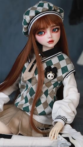 AMITD Hand-Painted BJD Doll 1/3,22.8 inches(56cm) Tall,Urban Fashion Female Style,PVC Body with 31 Movable Joints,for Ages 14 and Older,Desk and Wall Decorations (Handmade Makeup Plus) von AMITD