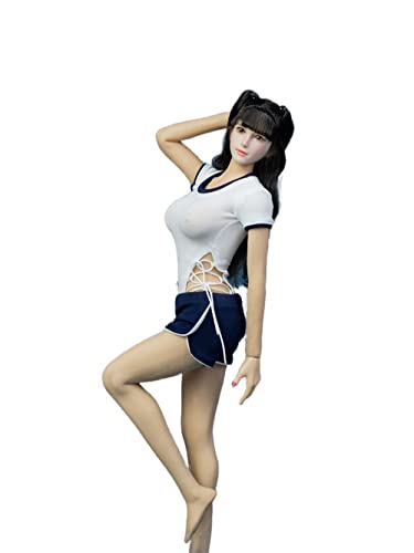 AMITD Ice Toys IC1201 1/6 Scale Student Swimsuit Bodysuit Crotch T-Shirt for 12 Inch Female Collectible Action Figure Body von AMITD