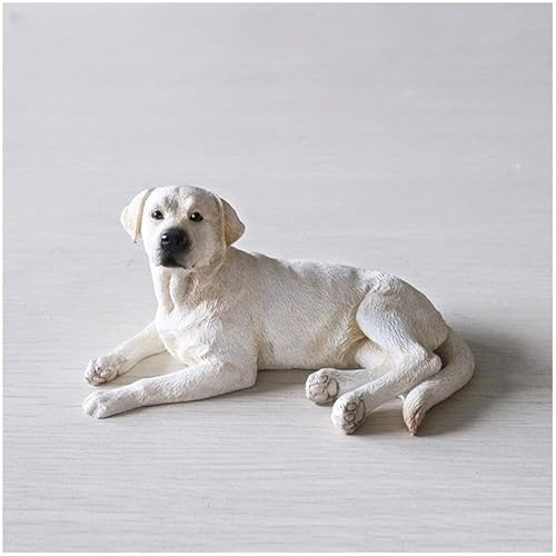 AMITD Labrador Retriever Pet Figure Canoidea Realistic Resin Loyal Dog Model Collection Gift(White) von AMITD