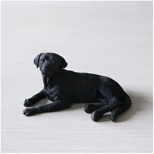 AMITD Labrador Retriever Pet Figure Canoidea Realistic Resin Loyal Dog Model Collection Set-Realistic Wonderful Decoration Gift for Adult (Black) von AMITD