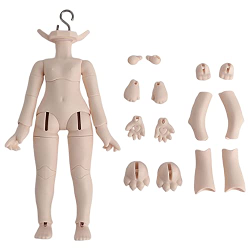AMITD New 1/12BJD Doll Body for GSC Head,OB11 Doll Replace Body, with Animal Body Accessories,Three Uses,Action Figures (Super White) von AMITD