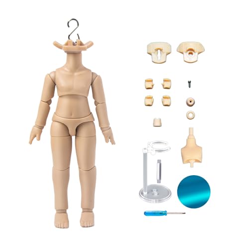AMITD New 4.2 inch/4.6 inch Doll Body 1/12 YMY PVC Body for GSC,STO,1/12 BJD Doll Head Movable Spherical Joint Dolls Action Figure Toys (10.8cm Suntan Skin) von AMITD