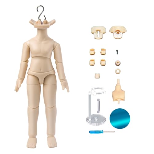 AMITD New 4.2 inch/4.6 inch Doll Body 1/12 YMY PVC Body for GSC,STO,1/12 BJD Doll Head Movable Spherical Joint Dolls Action Figure Toys (11.8cm Milky White) von AMITD