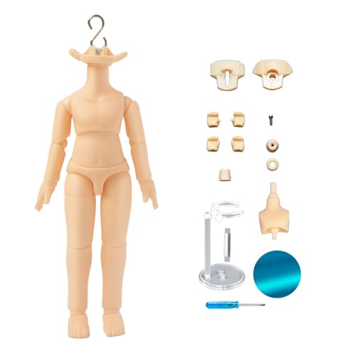 AMITD New 4.2 inch/4.6 inch Doll Body 1/12 YMY PVC Body for GSC,STO,1/12 BJD Doll Head Movable Spherical Joint Dolls Action Figure Toys (11.8cm Normal White) von AMITD