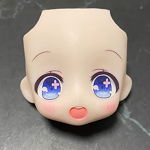 AMITD New Cute Dolls face OB11 Doll Head Split GSC,1/12BJD Replacement face Action Figure Doll Accessories (Blue2) von AMITD